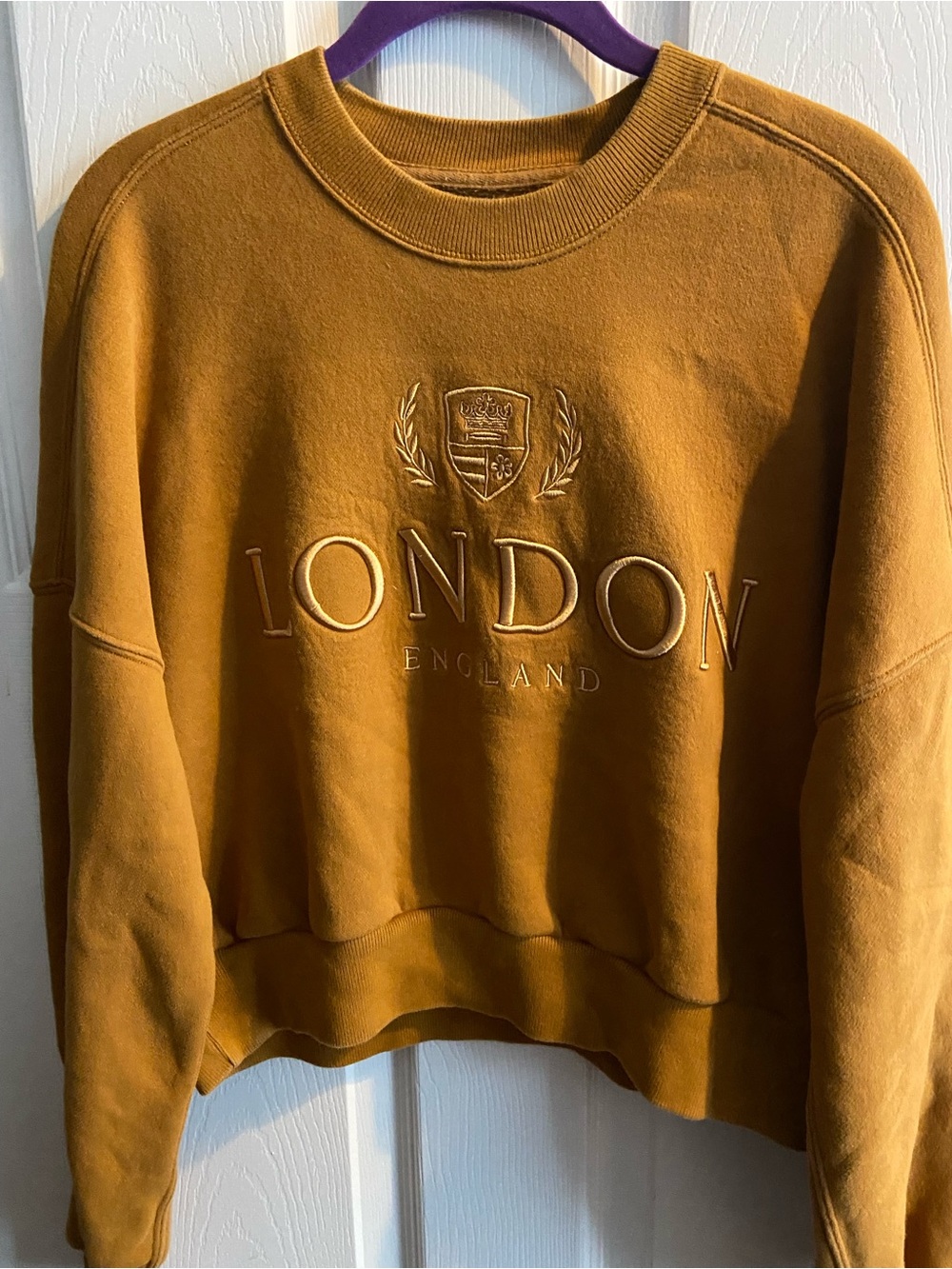 Abercrombie & Fitch London Embroidered Crewneck Sweatshirt - Mustard Gold